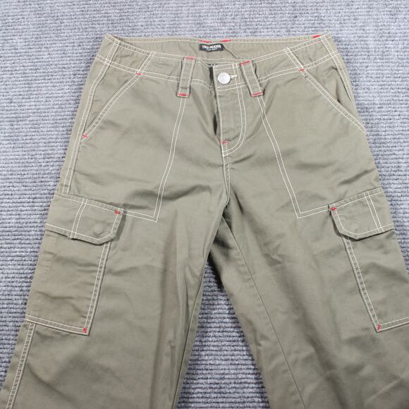 True Religion Cargo Pants Mens 27 Green Military SN Utility Pockets - Picture 9 of 12